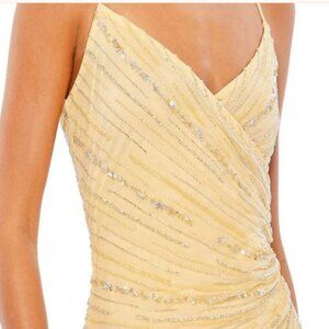 Mac Duggal (349) 93733 BEADED SLEEVELESS FAUX WRAP GOWN size 10 $598